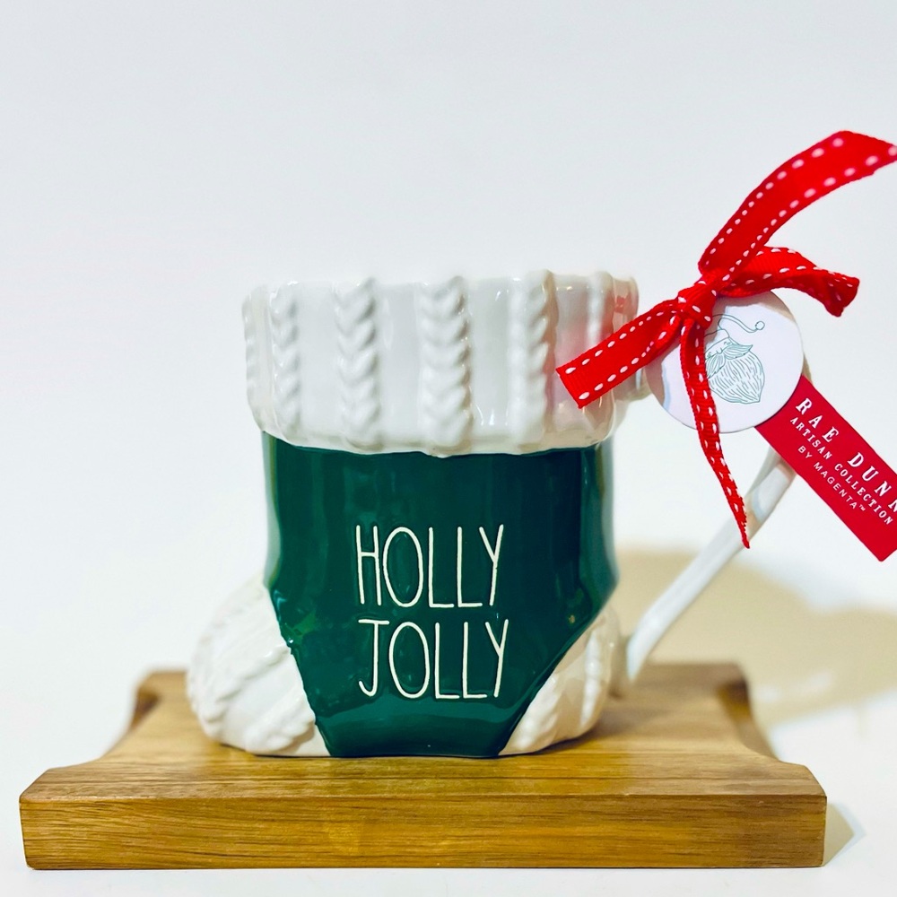 🎄Rae Dunn Green Stocking Mug